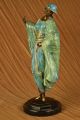 Bronze Skulptur Edel Frau Selten Japanischer Stil Speziell Patina Art Déco Antike Bild 3