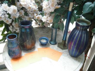 Lundberg Studio Vase Blue Zipped,  Chicago Art Glass Bild