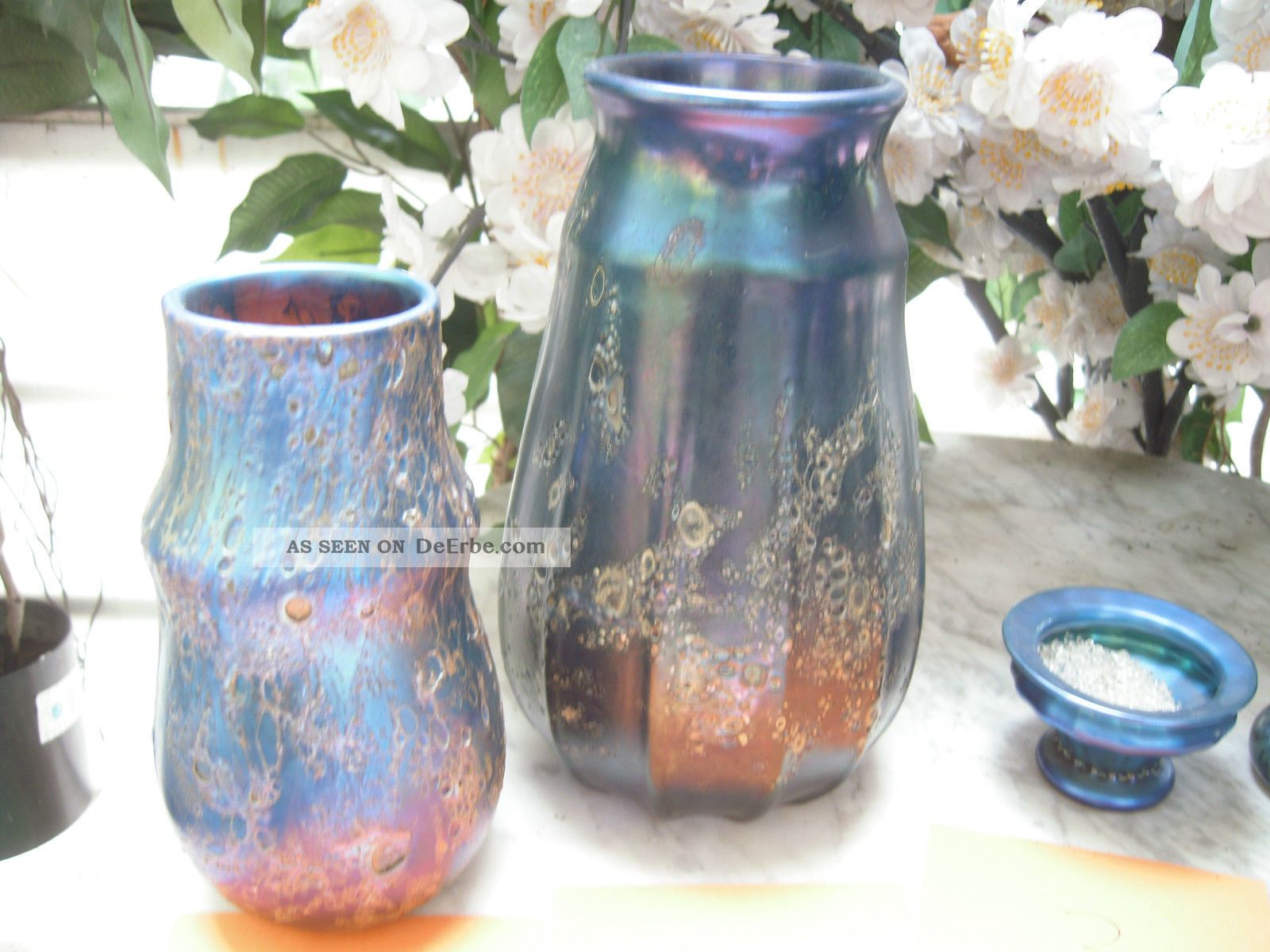 Lundberg Studio Vase Blue Zipped, Chicago Art Glass