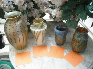 Lundberg Studio Vase,  Gold Zipped,  Chicago Art Glass,  Zephyr,  Tiffanysammlung Bild