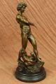 Bronze Skulptur Figur Museum Qualität Wachs Junger Tarzan Und Löwe Antike Bild 10