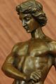 Bronze Skulptur Figur Museum Qualität Wachs Junger Tarzan Und Löwe Antike Bild 3