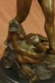 Bronze Skulptur Figur Museum Qualität Wachs Junger Tarzan Und Löwe Antike Bild 5