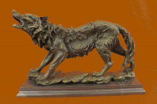 Statue Wolf 17kg Tier Liebhaber Heim Büro Kabine Dekoration Ausverkauf Kunst Bild