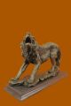 Statue Wolf 17kg Tier Liebhaber Heim Büro Kabine Dekoration Ausverkauf Kunst Antike Bild 2