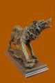 Statue Wolf 17kg Tier Liebhaber Heim Büro Kabine Dekoration Ausverkauf Kunst Antike Bild 3