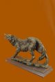 Statue Wolf 17kg Tier Liebhaber Heim Büro Kabine Dekoration Ausverkauf Kunst Antike Bild 5
