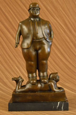 Statue Botero English Mann Auf Ehefrau Stehend Signiert Bronze Skulptur Bild