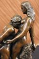 Bronzeskulptur Groß Signiert Eternal Idol Französischer Bildhauer Rodin Erotisch Antike Bild 10