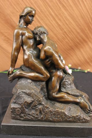 Bronzeskulptur Groß Signiert Eternal Idol Französischer Bildhauer Rodin Erotisch Bild
