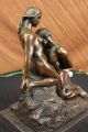 Bronzeskulptur Groß Signiert Eternal Idol Französischer Bildhauer Rodin Erotisch Antike Bild 6