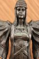 Skulptur - Frau & Fackel Alt Viktorianisch Antik Marmor Bronze Dekor Kunst Antike Bild 4