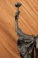 Skulptur - Frau & Fackel Alt Viktorianisch Antik Marmor Bronze Dekor Kunst Antike Bild 5
