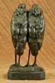 Bronze Skulptur Fischreiher Vogel Gusseisen Heim Dekoration Figur Antike Bild 10