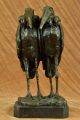 Bronze Skulptur Fischreiher Vogel Gusseisen Heim Dekoration Figur Antike Bild 1
