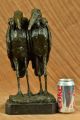 Bronze Skulptur Fischreiher Vogel Gusseisen Heim Dekoration Figur Antike Bild 2