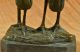 Bronze Skulptur Fischreiher Vogel Gusseisen Heim Dekoration Figur Antike Bild 6