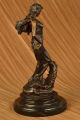 Bronzestatue Jugendstil Gestylte Frau Steinbock Skulptur Heiß - Gieß Figur Antike Bild 4