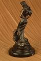 Bronzestatue Jugendstil Gestylte Frau Steinbock Skulptur Heiß - Gieß Figur Antike Bild 6