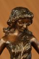 Bronzestatue Jugendstil Gestylte Frau Steinbock Skulptur Heiß - Gieß Figur Antike Bild 8