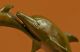 Unterzeichnet Ferdinand Pautrot Delfine Wasserwelt Bronze Heiß Guss Skulp.  Figur Antike Bild 5