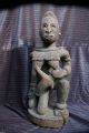 Sehr Große Alte Frauenfigur Fruchtbarkeitsskulpture Stillende Mutter Woodoo Antike Bild 6