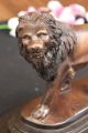 Unterzeichnet Moigniez Bronze - Löwen Skulptur Statue Figurine Figur Tiertier - Art Antike Bild 6