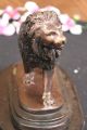 Unterzeichnet Moigniez Bronze - Löwen Skulptur Statue Figurine Figur Tiertier - Art Antike Bild 7