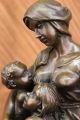 Nursery Decor Mutter Und Baby Säugling Kind Bronze Partner Marmorstatue Kunst Antike Bild 9