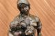Nursery Decor Mutter Und Baby Säugling Kind Bronze Partner Marmorstatue Kunst Antike Bild 5