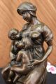 Nursery Decor Mutter Und Baby Säugling Kind Bronze Partner Marmorstatue Kunst Antike Bild 8