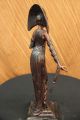 Skulptur Rar Byzantinerin Mädchen In Bronze Art Deco Marmorsockel Figurine Dekor Antike Bild 11