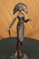 Skulptur Rar Byzantinerin Mädchen In Bronze Art Deco Marmorsockel Figurine Dekor Antike Bild 3