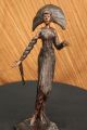 Skulptur Rar Byzantinerin Mädchen In Bronze Art Deco Marmorsockel Figurine Dekor Antike Bild 5