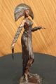 Skulptur Rar Byzantinerin Mädchen In Bronze Art Deco Marmorsockel Figurine Dekor Antike Bild 8