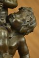 Bronze Metall Skulptur Vintage Guss After Auguste Moreau Engel Putti Cherub Antike Bild 10