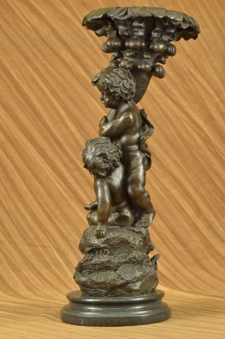 Bronze Metall Skulptur Vintage Guss After Auguste Moreau Engel Putti Cherub Bild