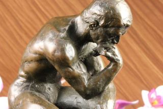 Bronze Skulptur Marmor Statue Rodin Der Denker Nackter Mann Bild
