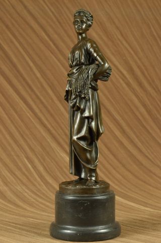 Bronze Skulptur Griechische Göttin Landwirtschaft Art Deco Guss Marmor Figur Bild