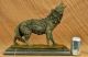Art Deco Bronze Skulptur/statue Figur Wolf Deutsch Schäferhund Marmor Dekor Antike Bild 2