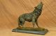 Art Deco Bronze Skulptur/statue Figur Wolf Deutsch Schäferhund Marmor Dekor Antike Bild 7