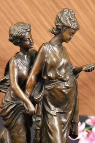 2 Frauen Bronze Skulptur Figur Klassische Kunst Heim Dekoration Bild