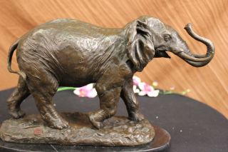 Cast Bronze Marmor Skulptur Elephant Safari Statue Kunst Figur Figur Tier Bild