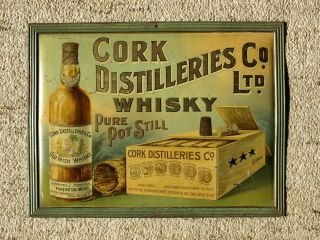 Cork Distilleries 7 Yo Blechschild Ca.  1950 Old Irish Whisky Bild