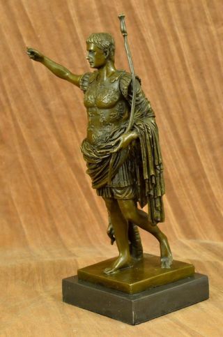 Kaiser Augustus Caeser Größe Römische Bronzene Kämpfer Statue Mamorskulptur Bild