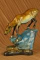 Bronze Statue Elk Deer Stag Lodge Cabin - Tier - Kunst Skulptur Statue Antike Bild 1