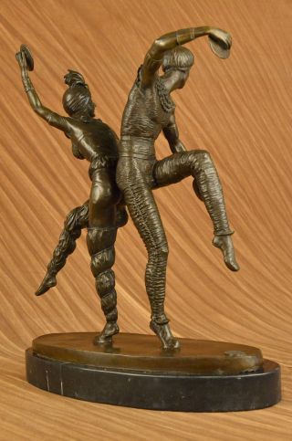 Modern Kunstdeco Bronzeskulptur Russian Gypsy Folk Dancers Statue Lrg Bild