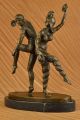 Modern Kunstdeco Bronzeskulptur Russian Gypsy Folk Dancers Statue Lrg Antike Bild 3