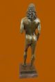 Statue Bronze Griechische Mythologie Art Deco Nackter Mann Statue Auf Marmor Antike Bild 1