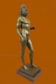 Statue Bronze Griechische Mythologie Art Deco Nackter Mann Statue Auf Marmor Antike Bild 3